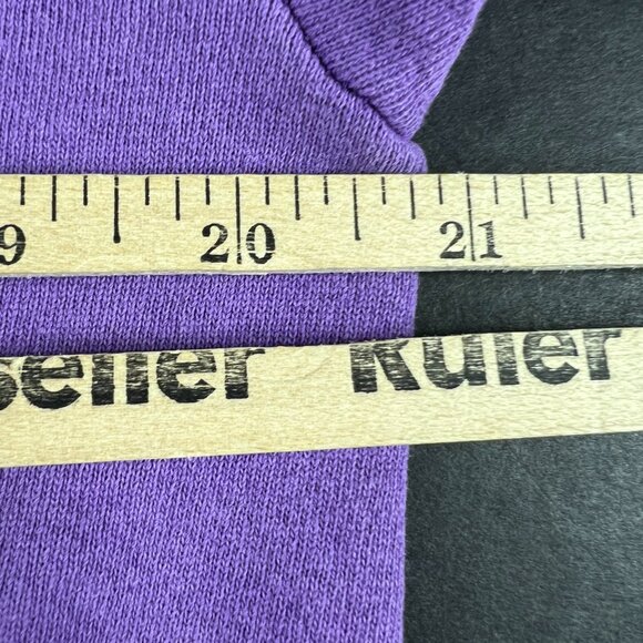VTG 90s Nike Air Jordan Sweatshirt Youth Boxy Medium Purple Thrashed Crewneck - Picture 15 of 16